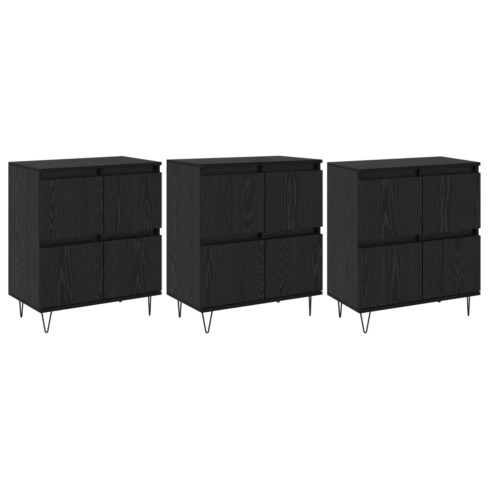 Komode 3 pcs Crni hrast