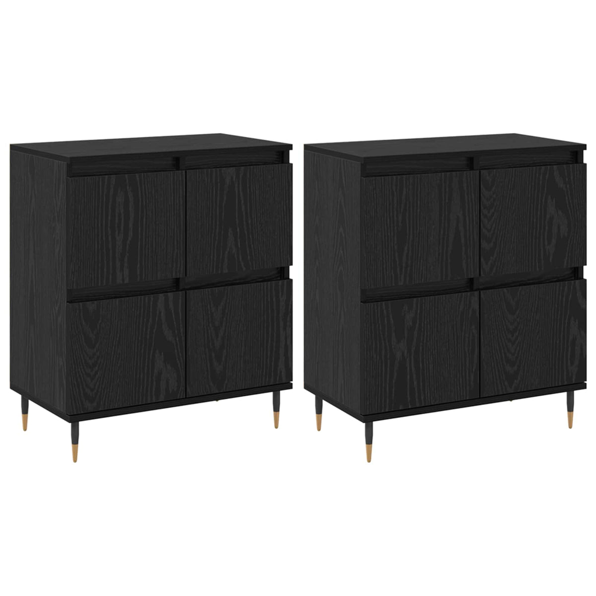 Ormarić za pohranu 2 pcs Crni hrast 60 x 35 x 70 cm