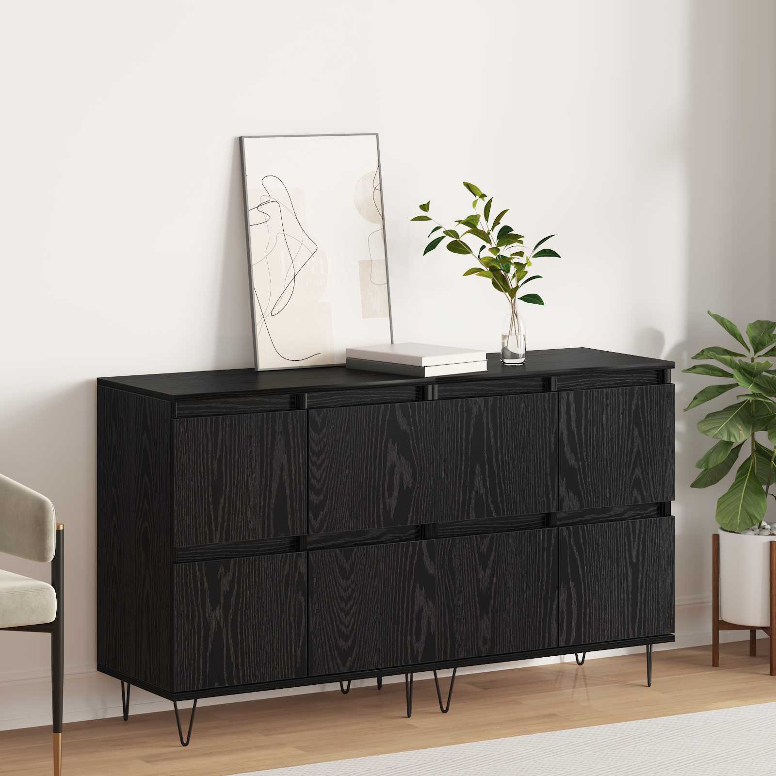 Komode 2 pcs Crni hrast