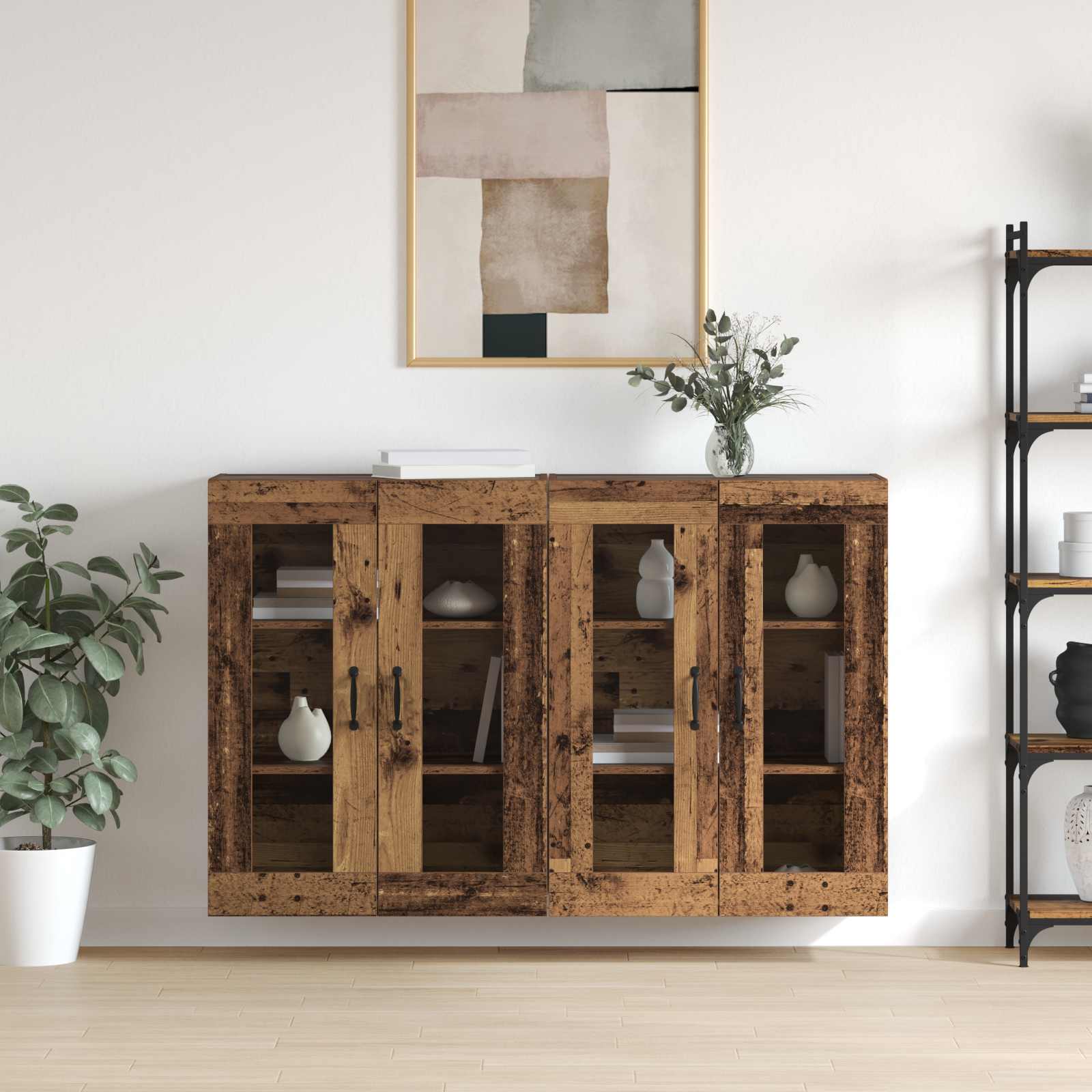 Ormarčići montirani na zid 2 pcs Staro drvo 69,5 x 34 x 90 cm