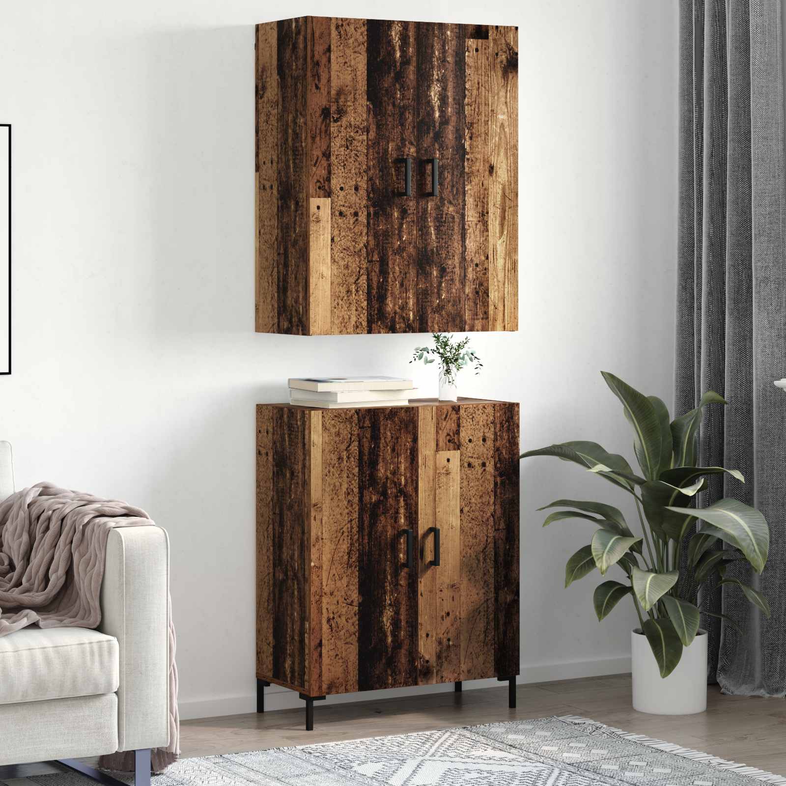 Highboard Zidne Staro drvo 69,5 x 34 x 180 cm Konstruirano drvo
