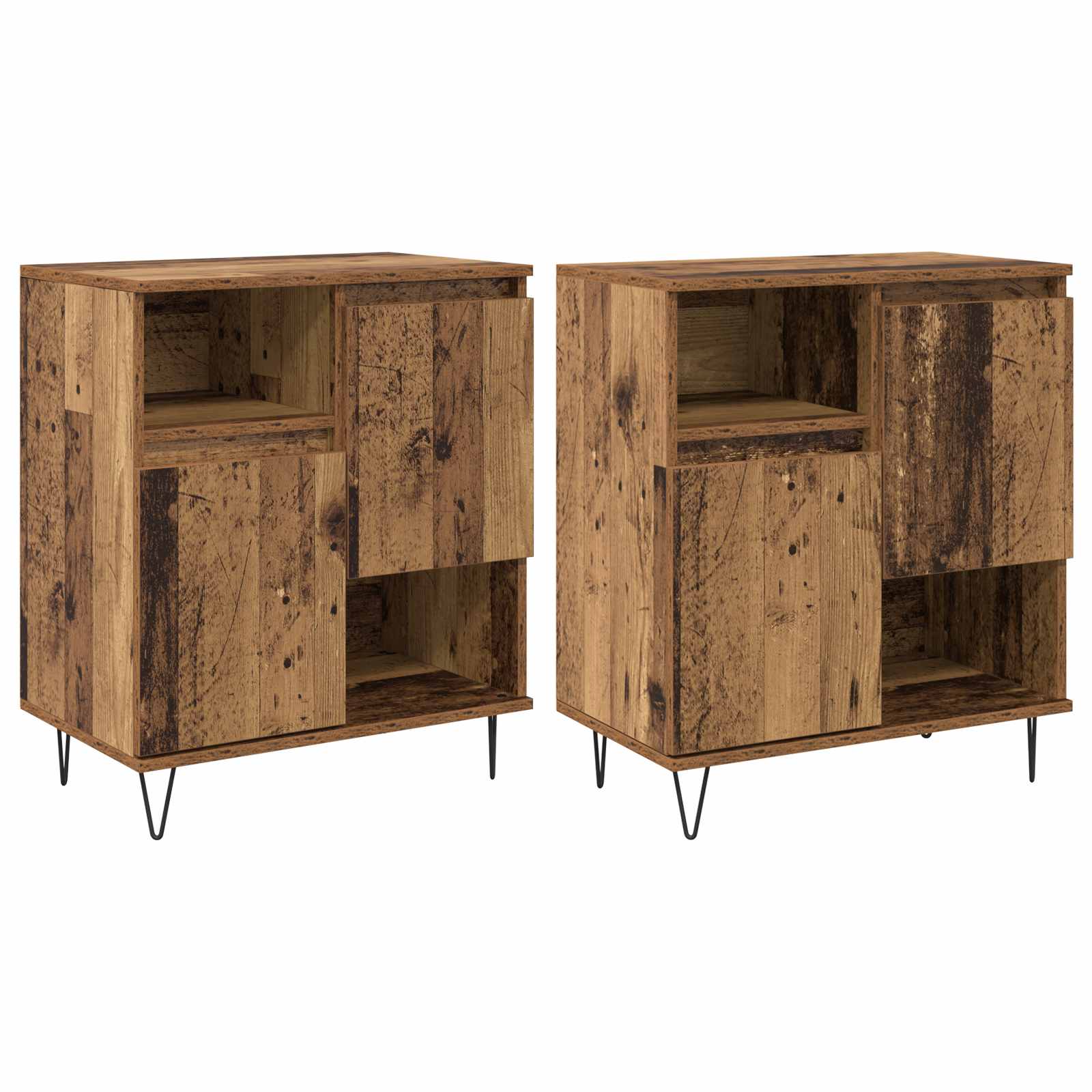 Kreveta 2 pcs Staro drvo 60 x 35 x 70 cm