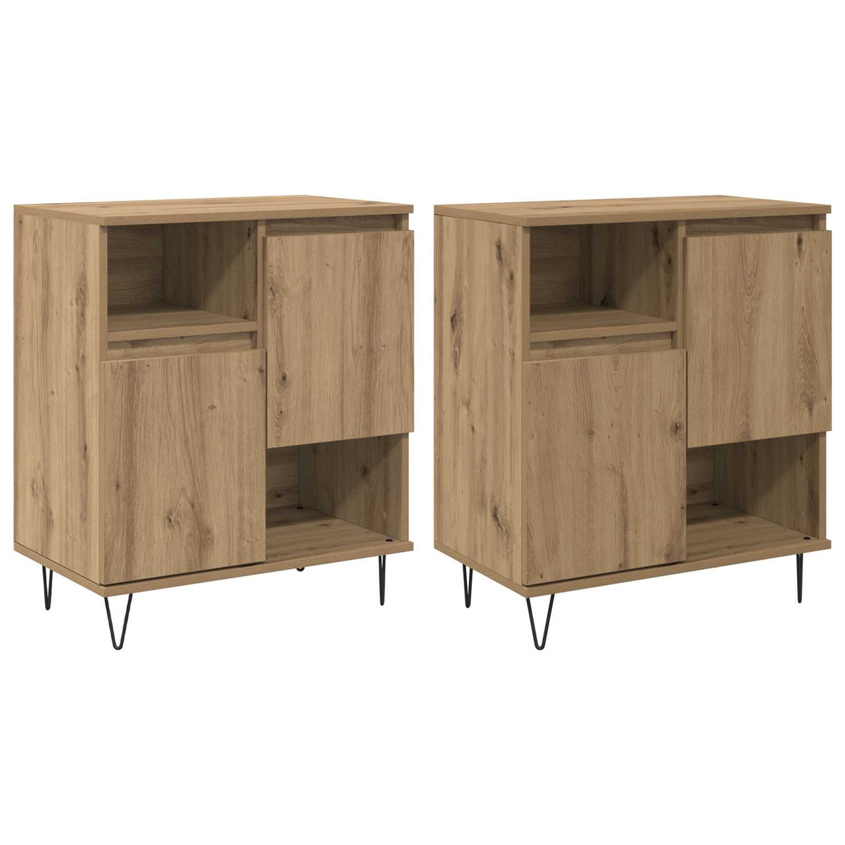 Kreveta 2 pcs Umjetnički hrast 60 x 35 x 70 cm