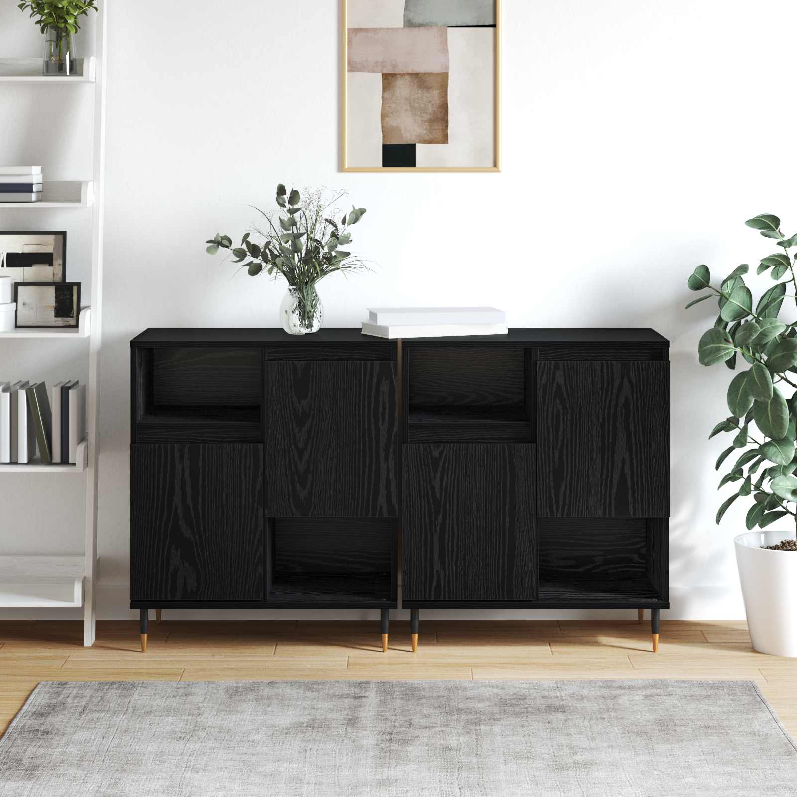 Komode 2 pcs Crni hrast