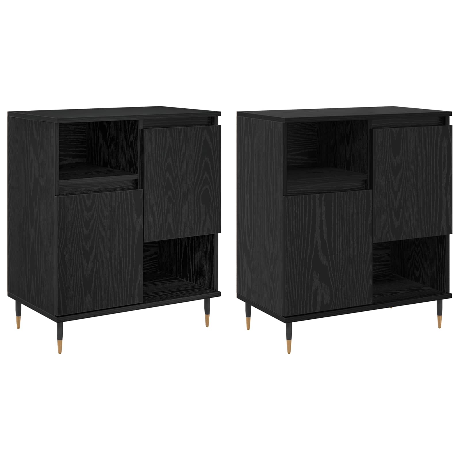 Komode 2 pcs Crni hrast