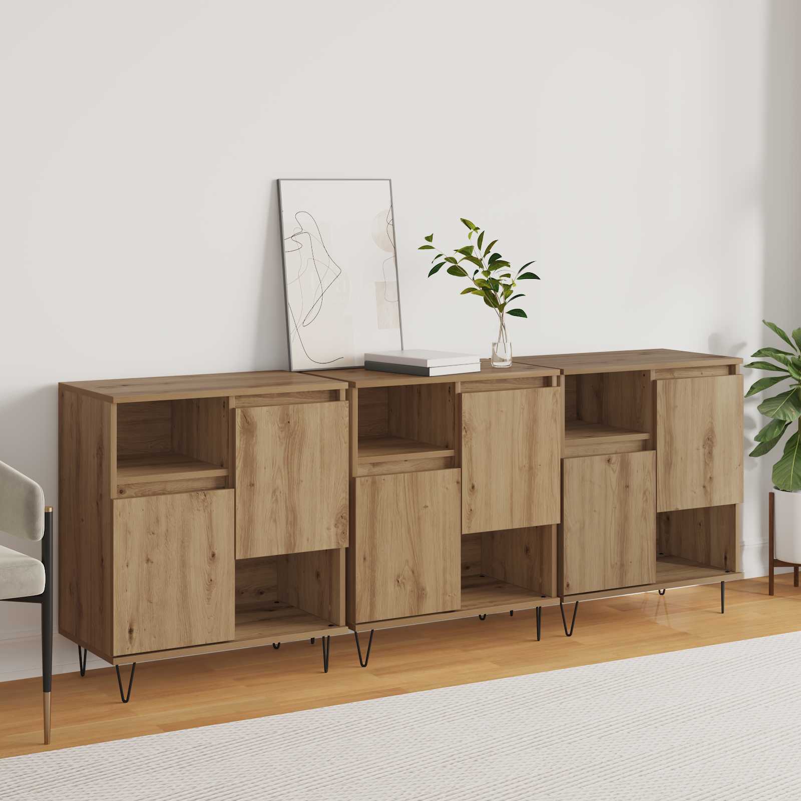 Kreveta 3 pcs Umjetnički hrast 60 x 35 x 70 cm