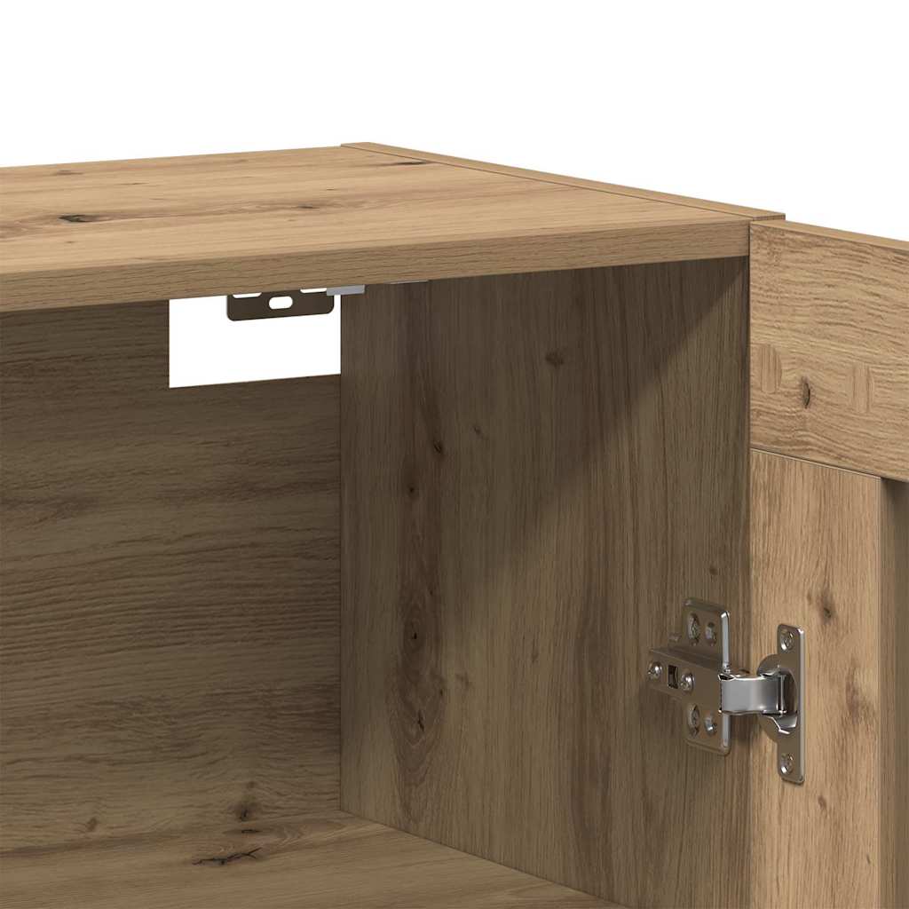 Ormarčići montirani na zid 2 pcs Artisan hrast i crna