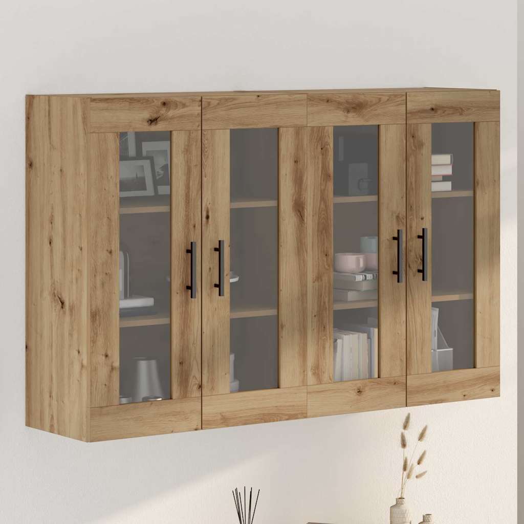 Ormarčići montirani na zid 2 pcs Artisan hrast i crna