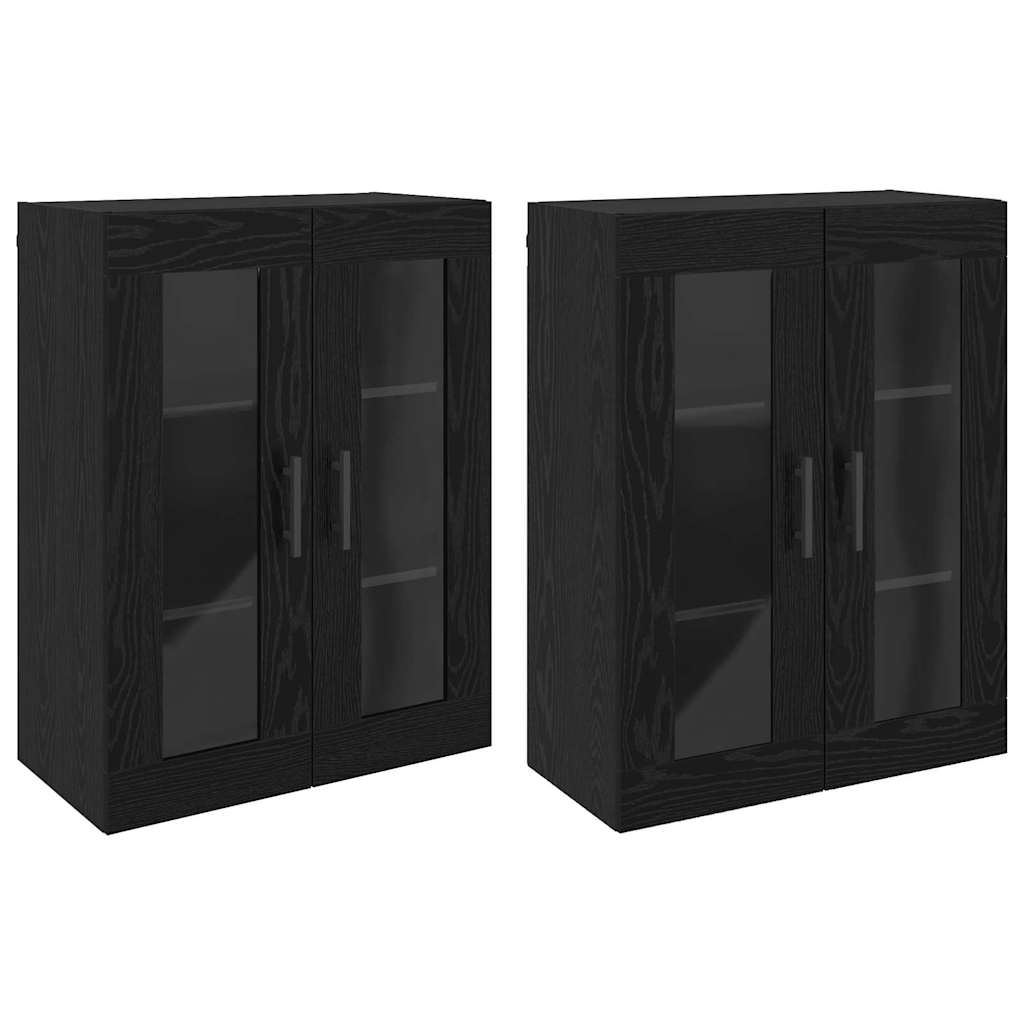 Ormarčići montirani na zid 2 pcs Crni hrast 69,5 x 34 x 90 cm
