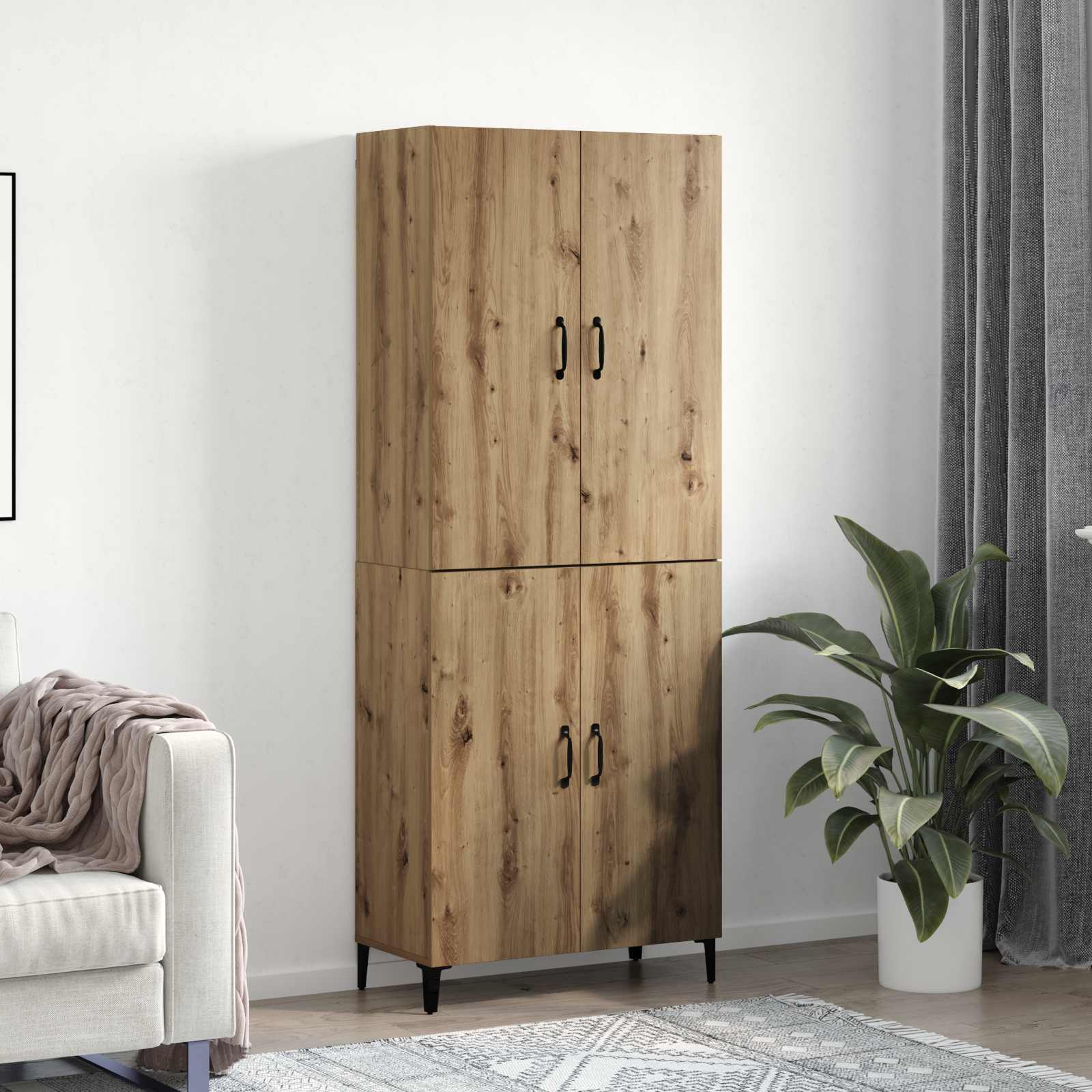 Highboard 2 pcs Umjetnički hrast Konstruirano drvo