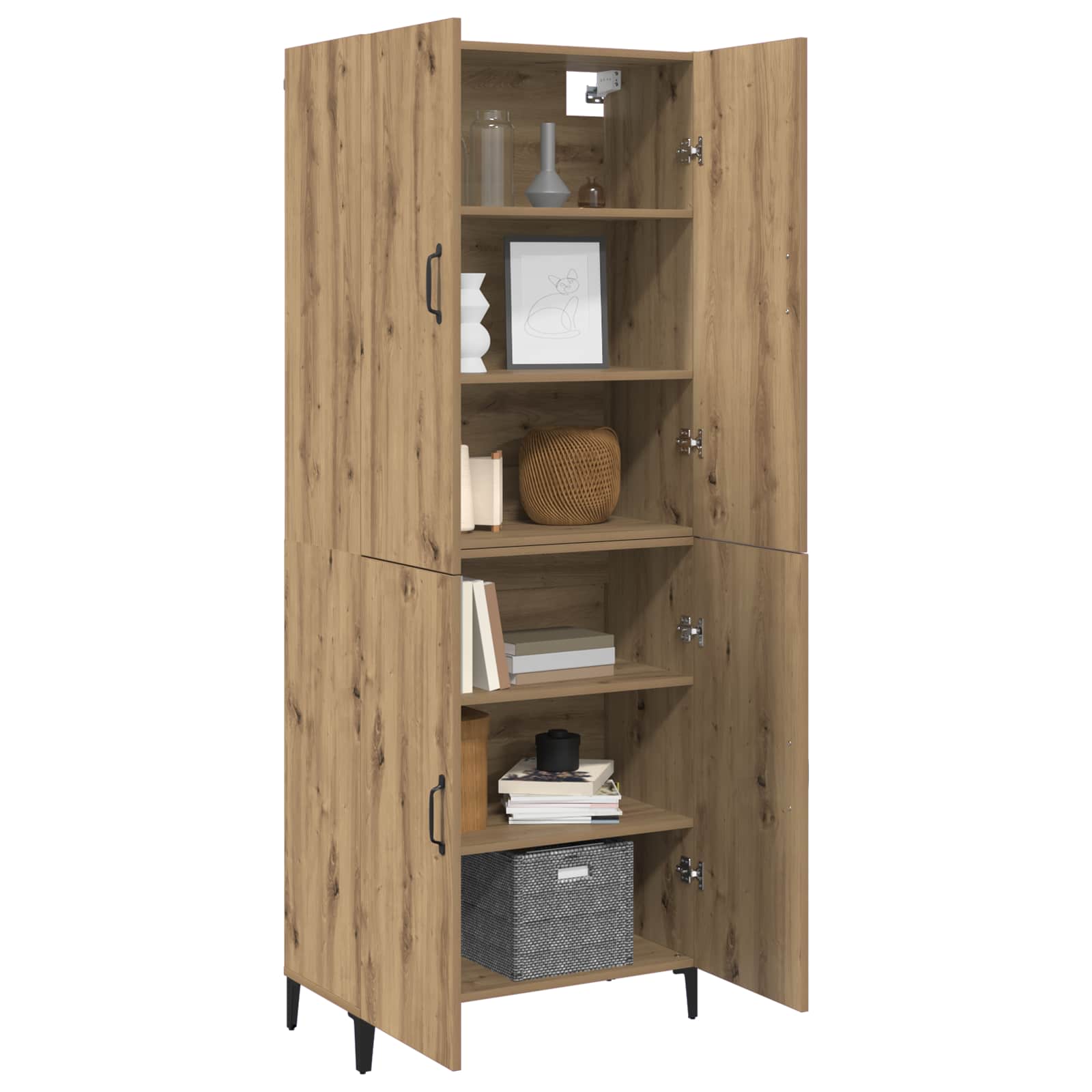 Highboard 2 pcs Umjetnički hrast Konstruirano drvo