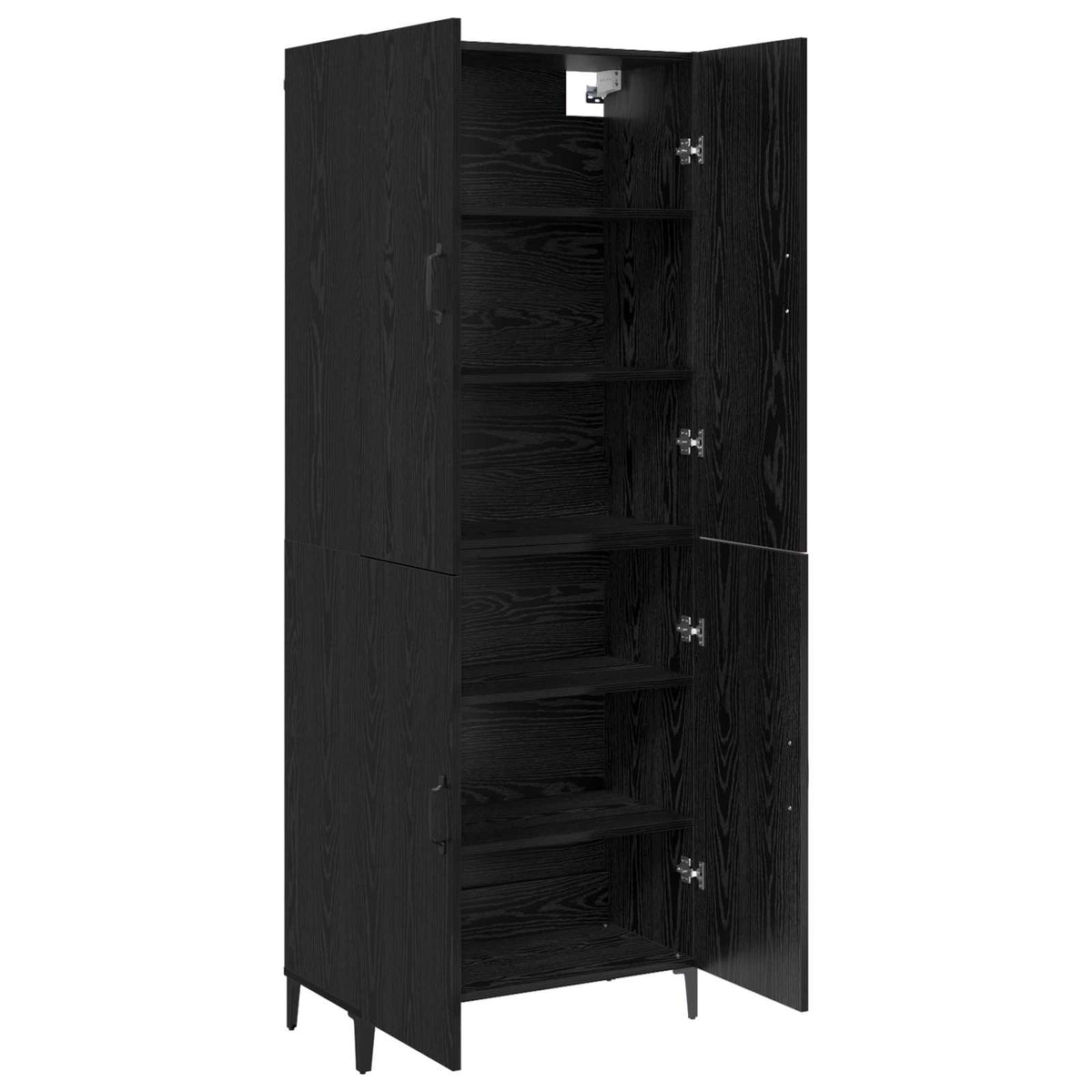 Highboard 2 pcs Crni hrast Konstruirano drvo