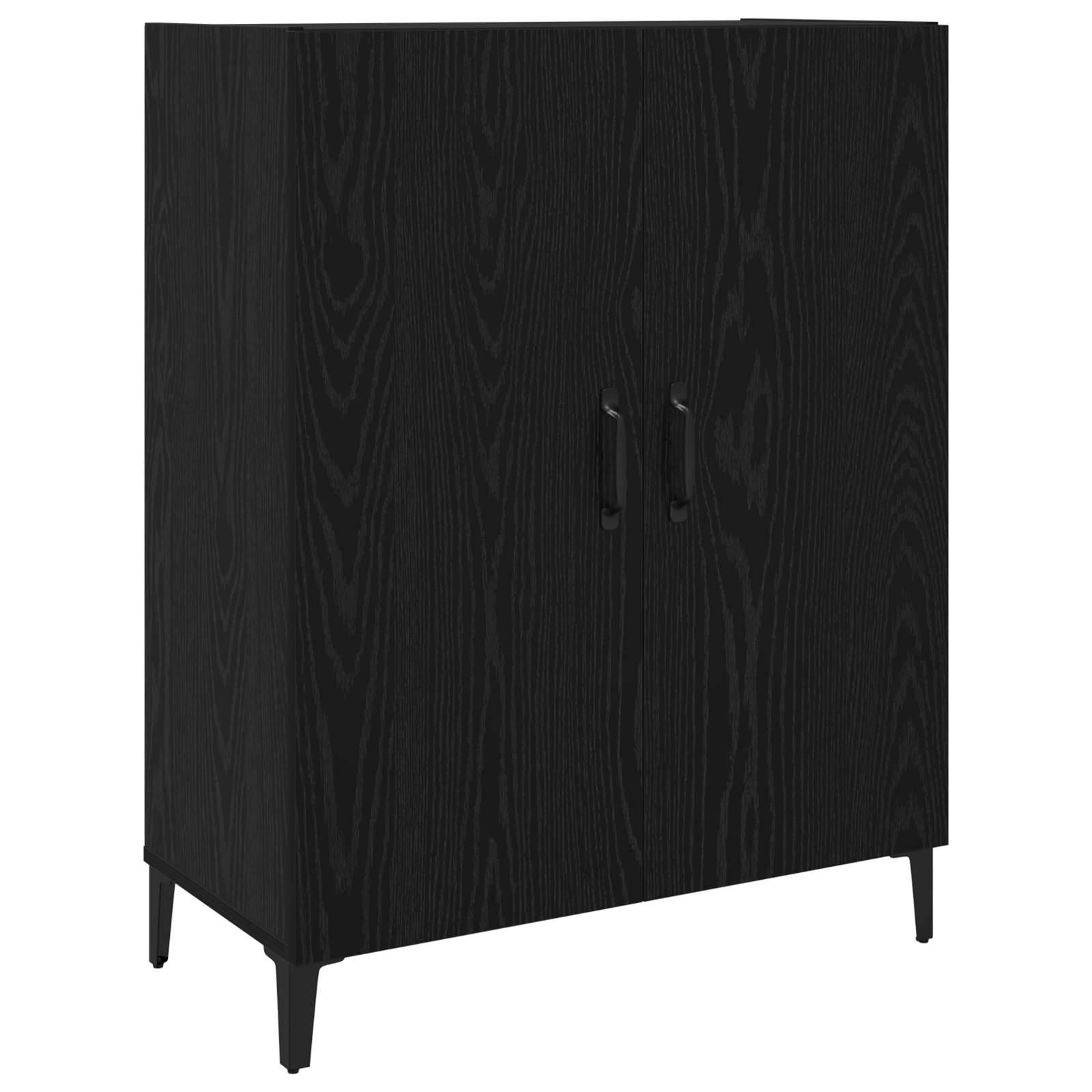 Highboard 2 pcs Crni hrast Konstruirano drvo