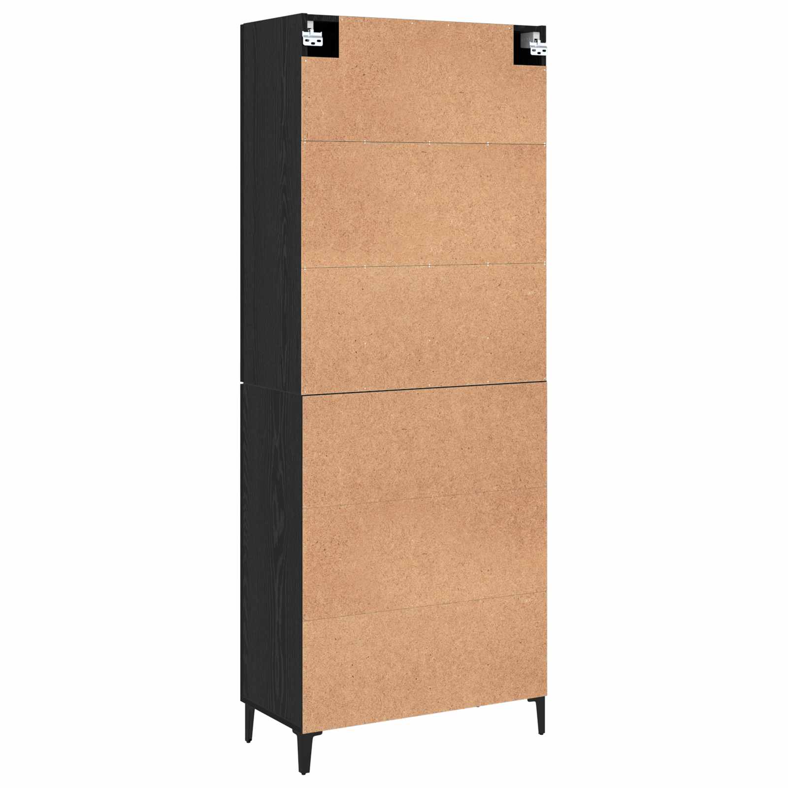 Highboard 2 pcs Crni hrast Konstruirano drvo