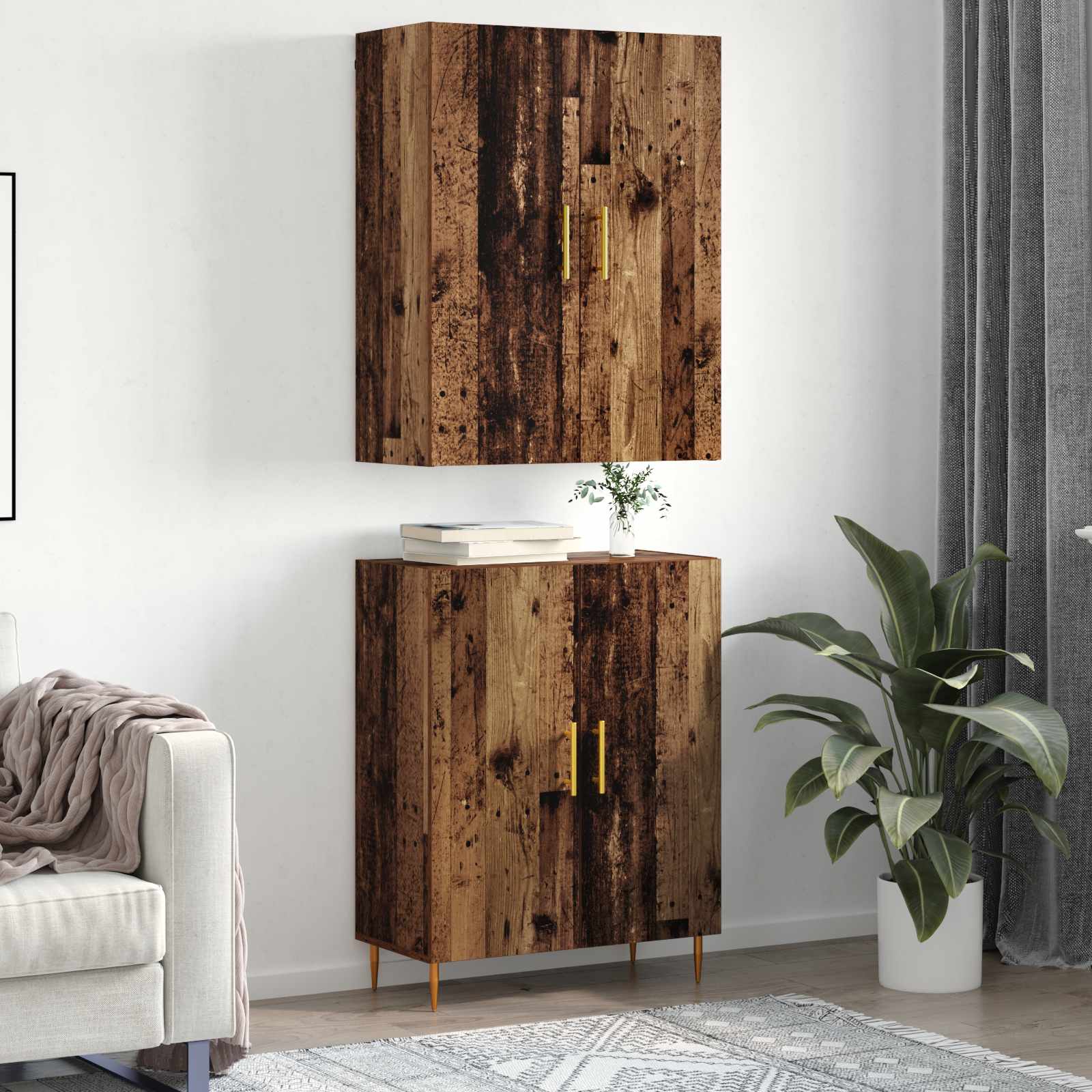 Highboard Zidne Staro drvo 69,5 x 34 x 180 cm Konstruirano drvo