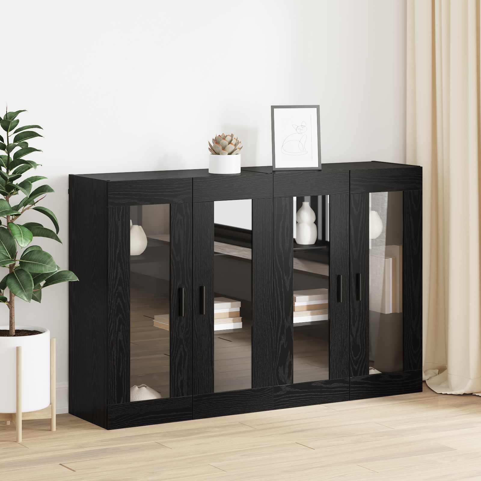Ormarčići montirani na zid 2 pcs Crni hrast 69,5 x 34 x 90 cm