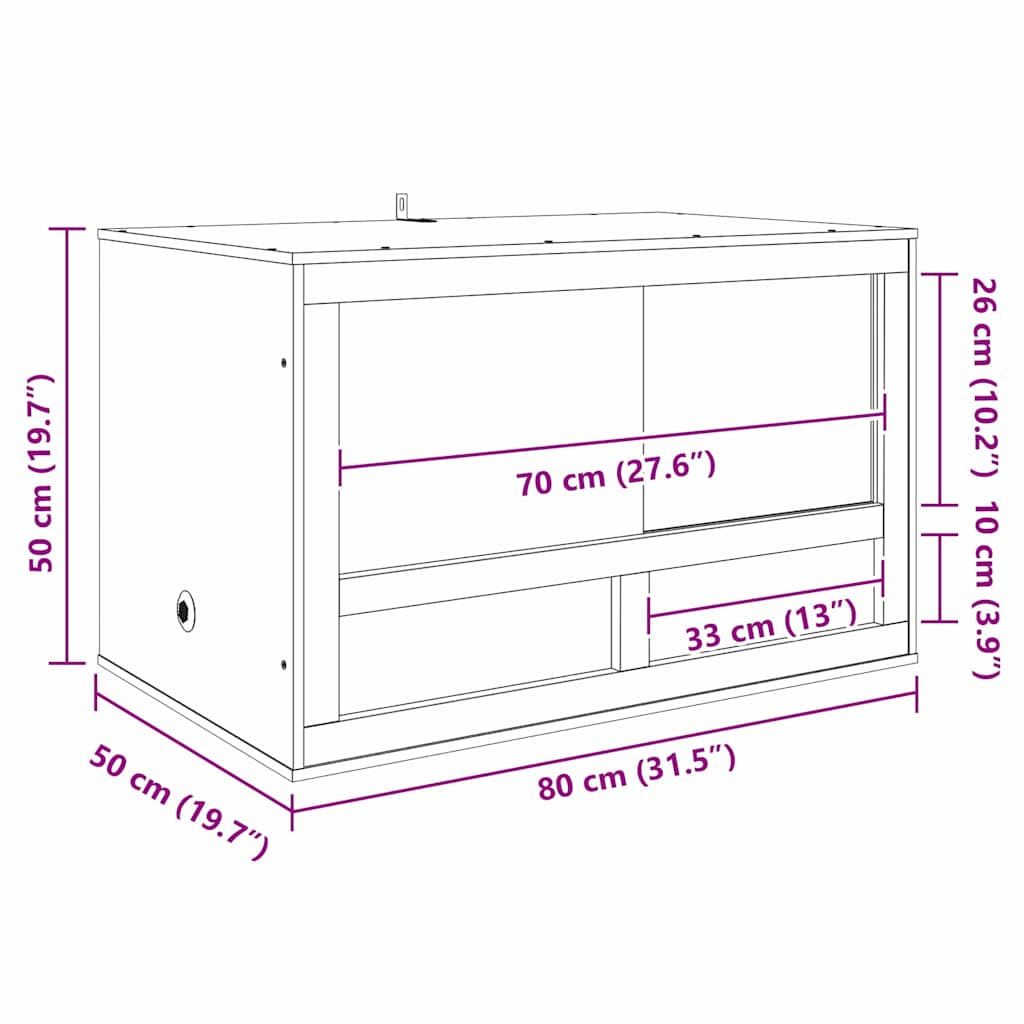 Terarij Smeđa 80 x 50 x 50 cm OSB