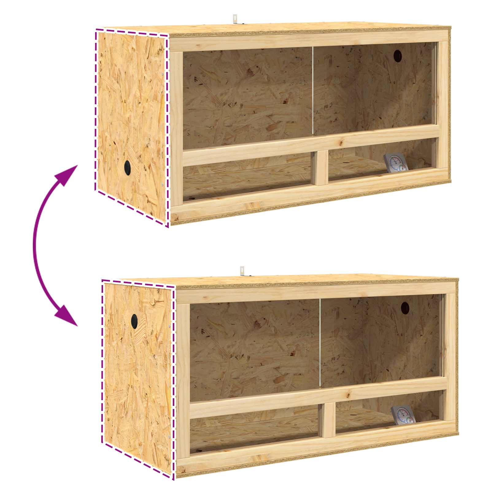 Terarij Smeđa 100 x 50 x 50 cm OSB