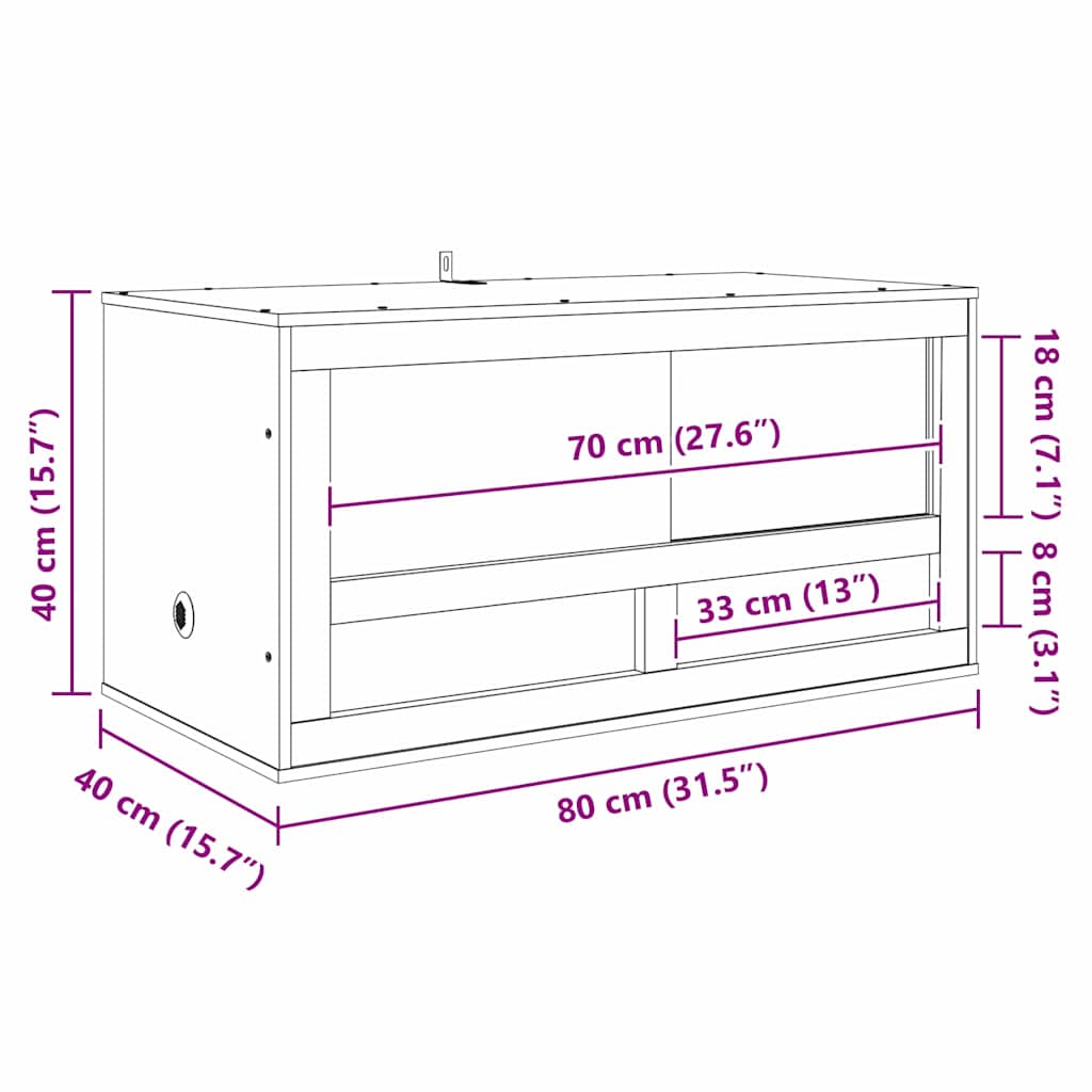 Terarij Smeđa 80 x 40 x 40 cm OSB