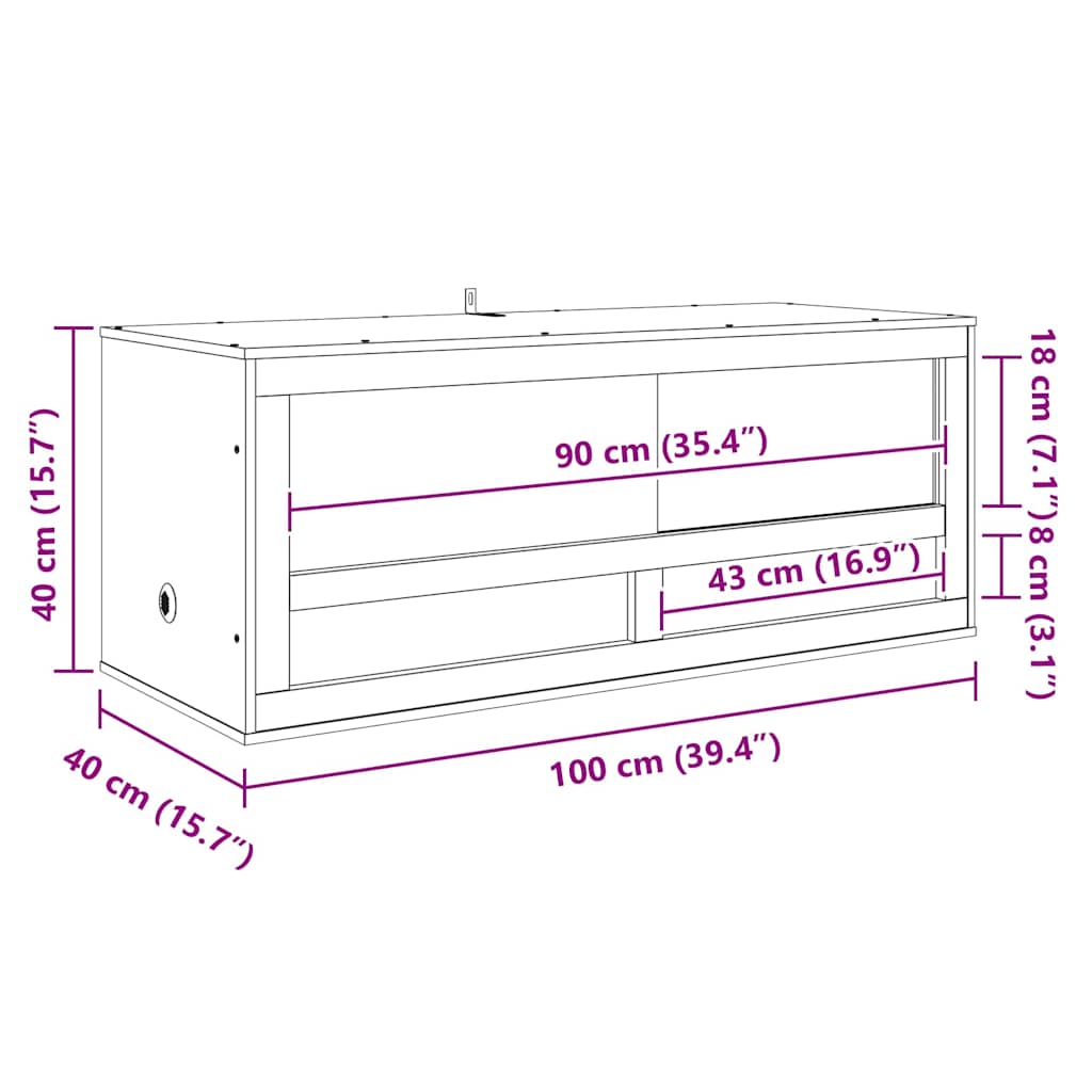 Terarij Smeđa 100 x 40 x 40 cm OSB