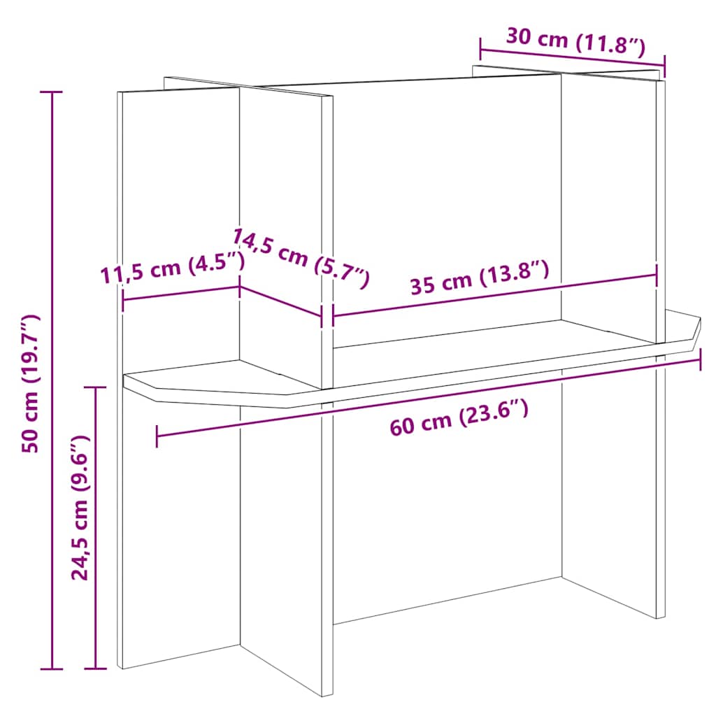 Osnovica za terarij s policom Smeđa 60 x 30 x 50 cm OSB