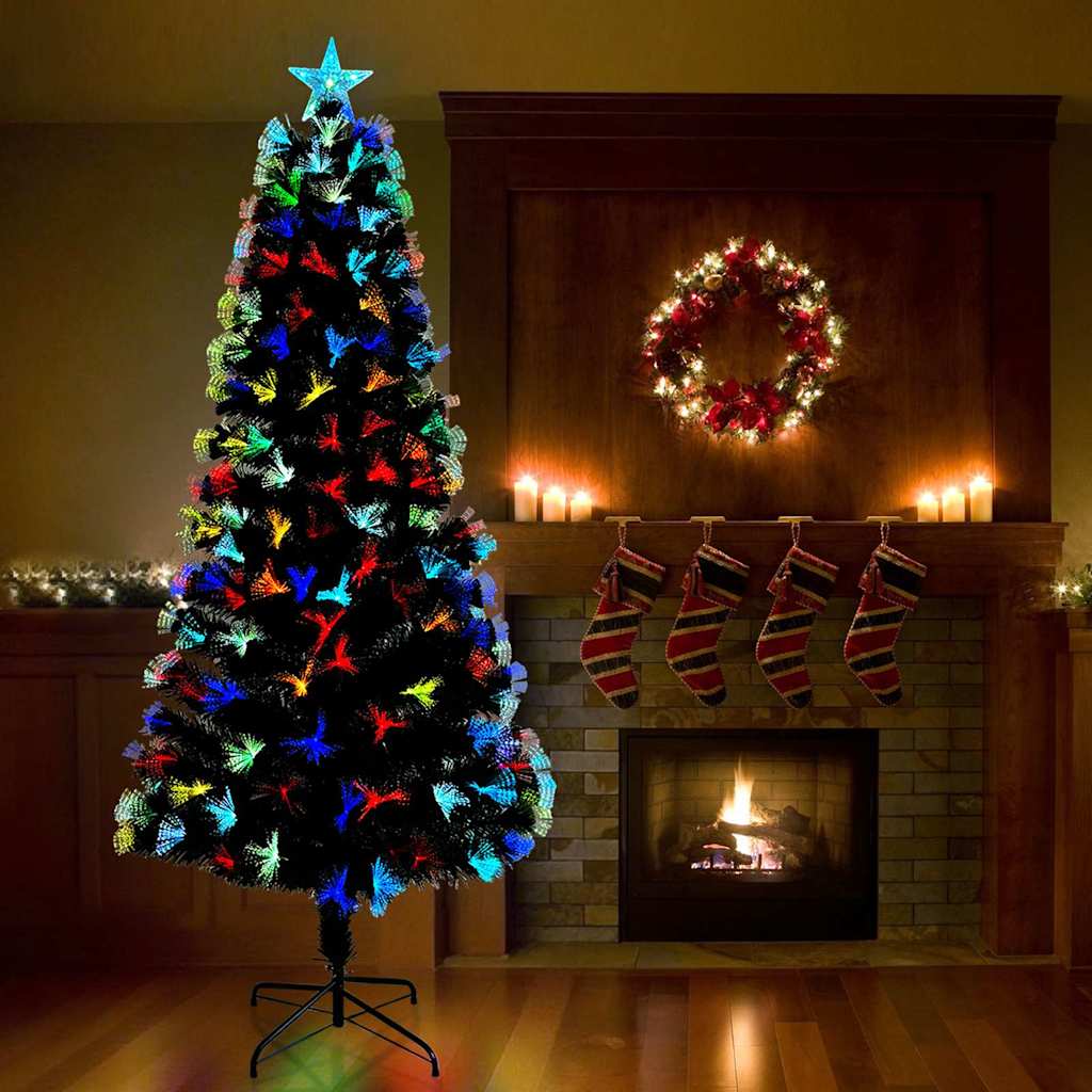 Umjetno božićno drvce s 250 LED svjetlima Zelena 210 cm PVC
