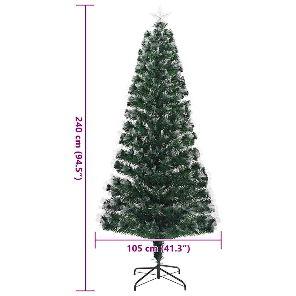 Umjetno božićno drvce s 300 LED svjetlima Zelena 240 cm PVC