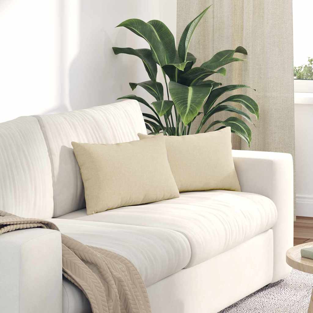 Jastučići za sofu 2 pcs Krema 50 x 30 cm tkanina