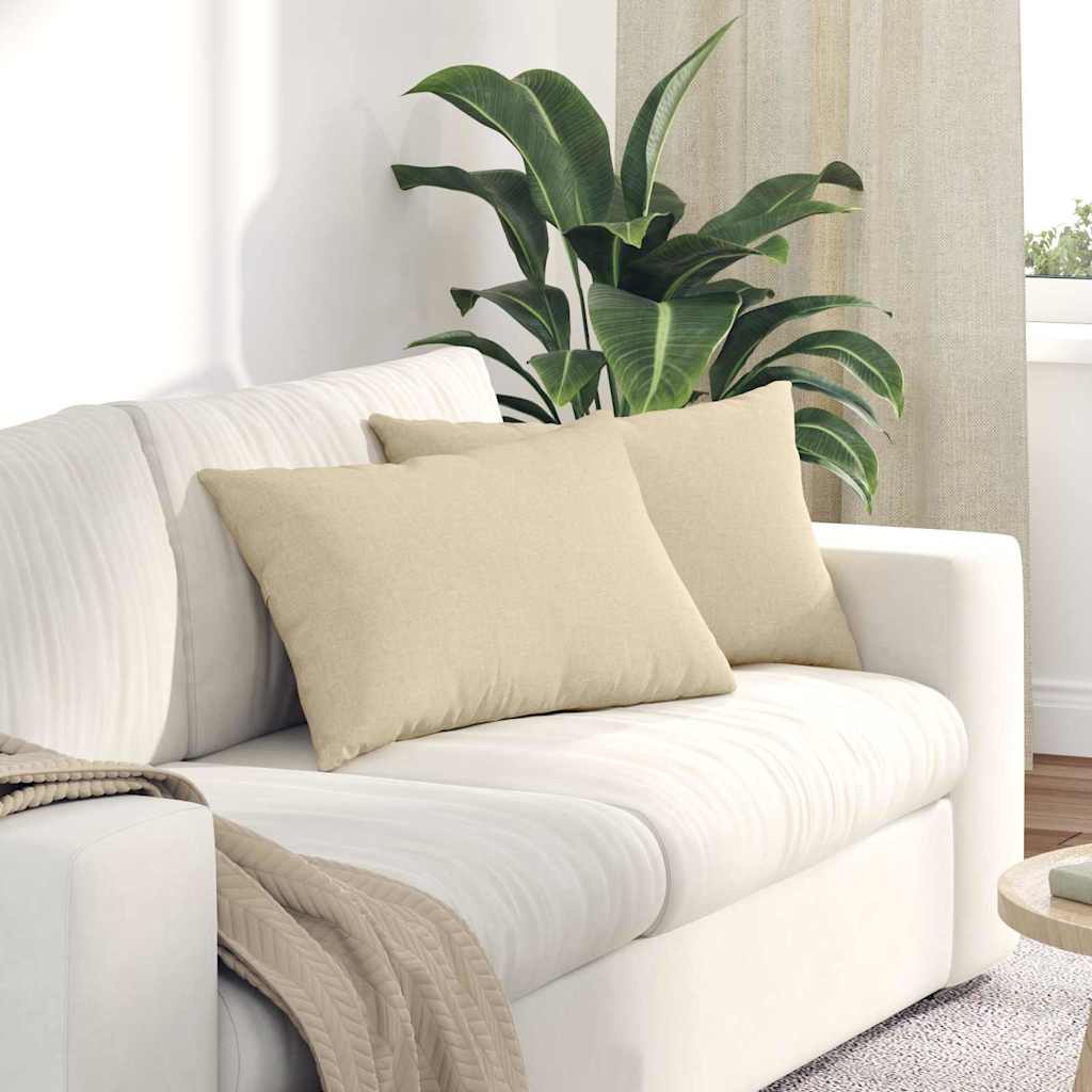 Jastučići za sofu 2 pcs Krema 60 x 40 cm tkanina