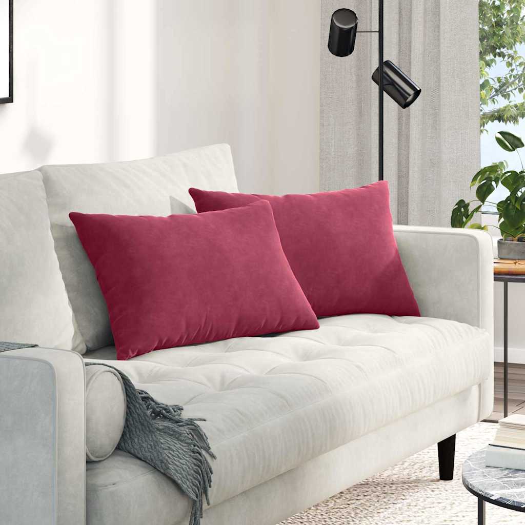 Jastučići za sofu 2 pcs Vinska crvena 60 x 40 cm
