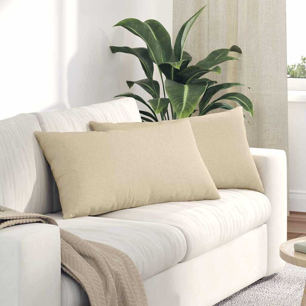 Jastučići za sofu 2 pcs Krema 80 x 40 cm tkanina