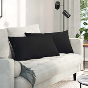 Jastučići za sofu 2 pcs Crna 80 x 40 cm tkanina