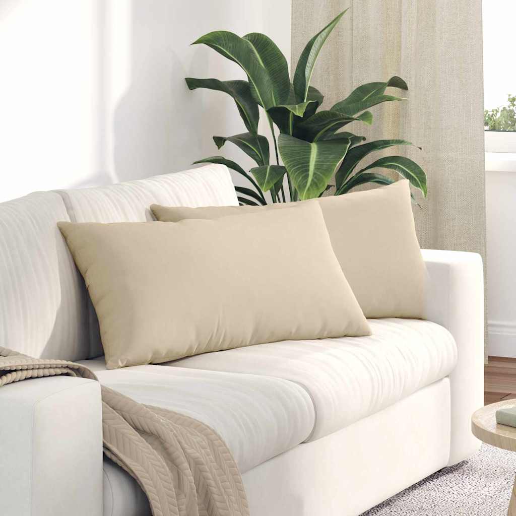 Jastučići za sofu 2 pcs Krema 80 x 40 cm tkanina