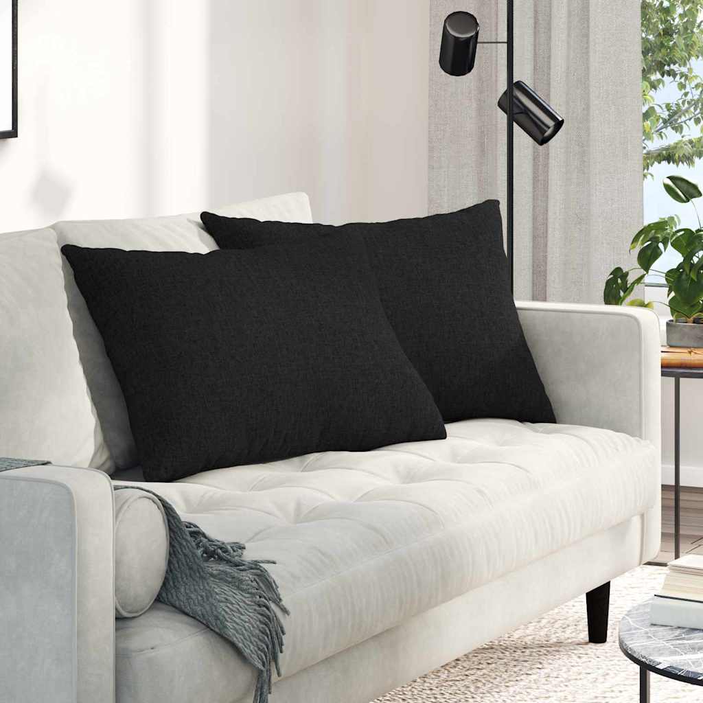 Jastučići za sofu 2 pcs Crna 70 x 50 cm tkanina