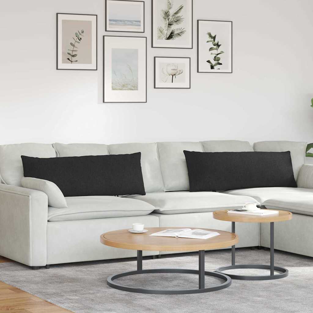 Jastučići za sofu 2 pcs Crna 120 x 40 cm tkanina