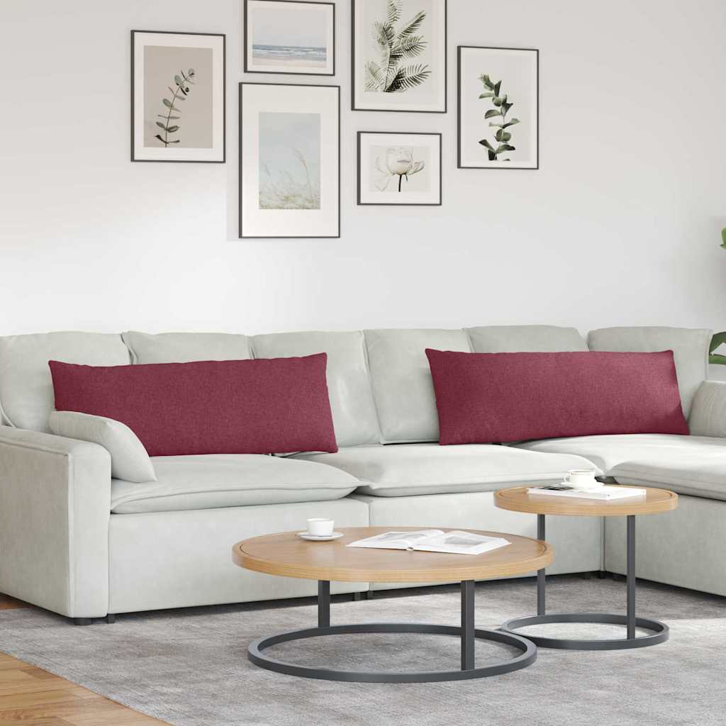 Jastučići za sofu 2 pcs Vinska crvena 120 x 40 cm tkanina