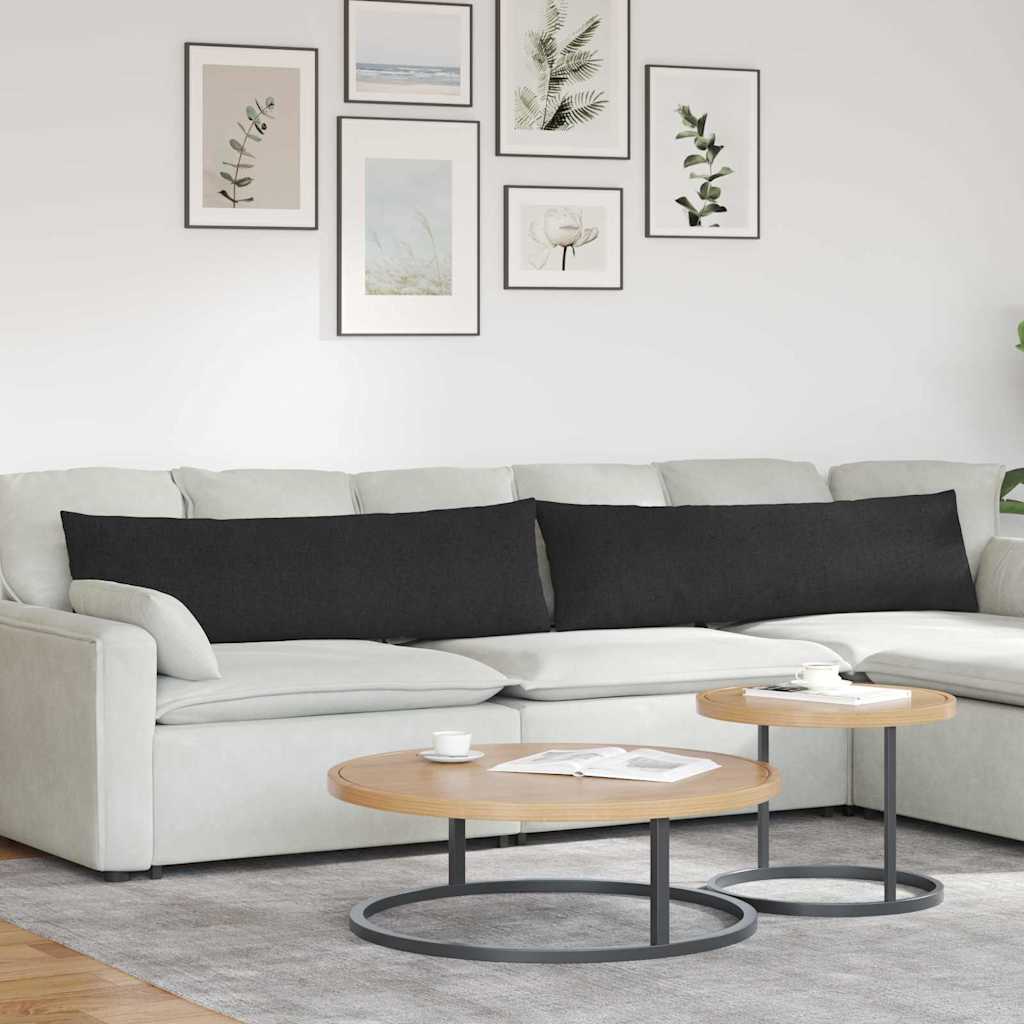 Jastučići za sofu 2 pcs Crna 145 x 40 cm tkanina