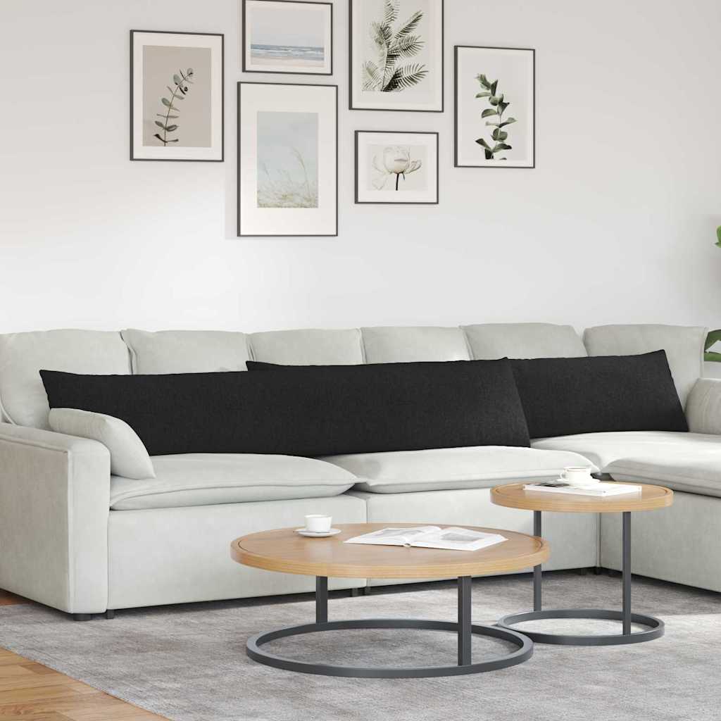 Jastučići za sofu 2 pcs Crna 200 x 40 cm tkanina