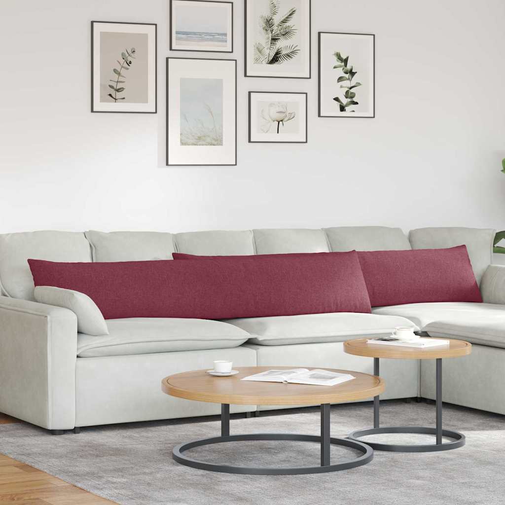 Jastučići za sofu 2 pcs Vinska crvena 200 x 40 cm tkanina