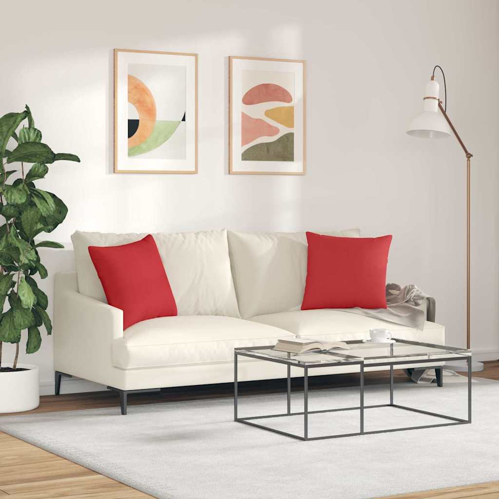 Jastučići za sofu 2 pcs Crvena 45 x 45 cm tkanina