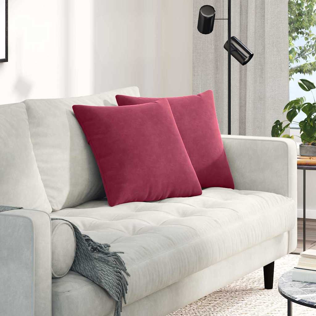 Jastučići za sofu 2 pcs Vinska crvena 45 x 45 cm