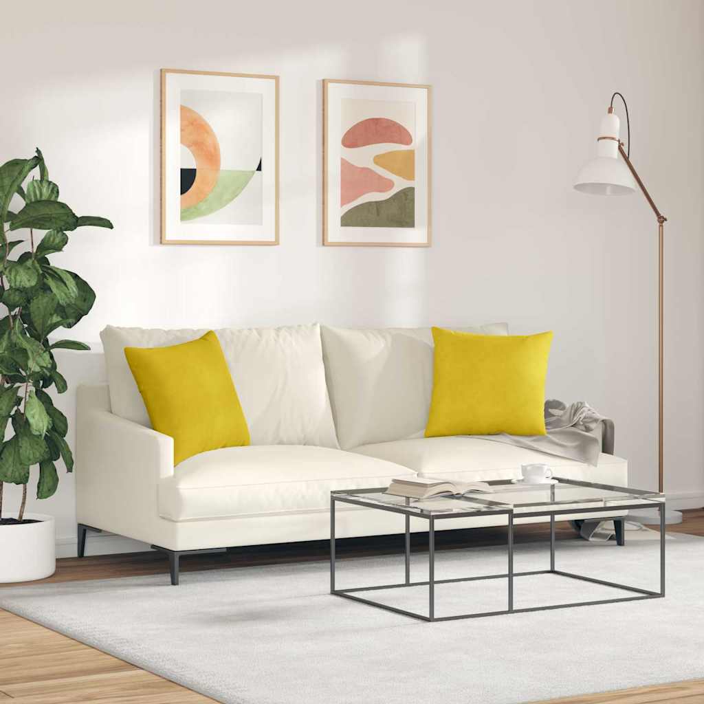 Jastučići za sofu 2 pcs Žuta 45 x 45 cm Kordura tekstil