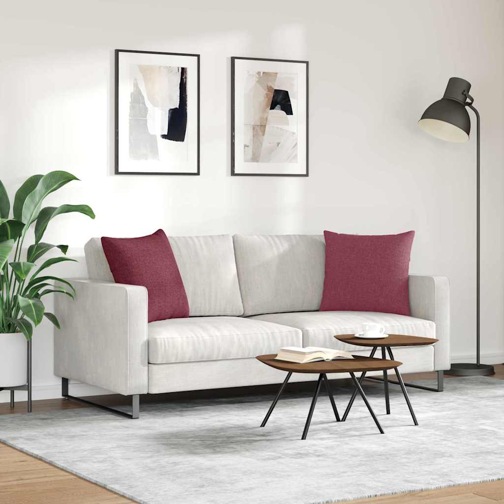 Jastučići za sofu 2 pcs Vinska crvena 50 x 50 cm tkanina