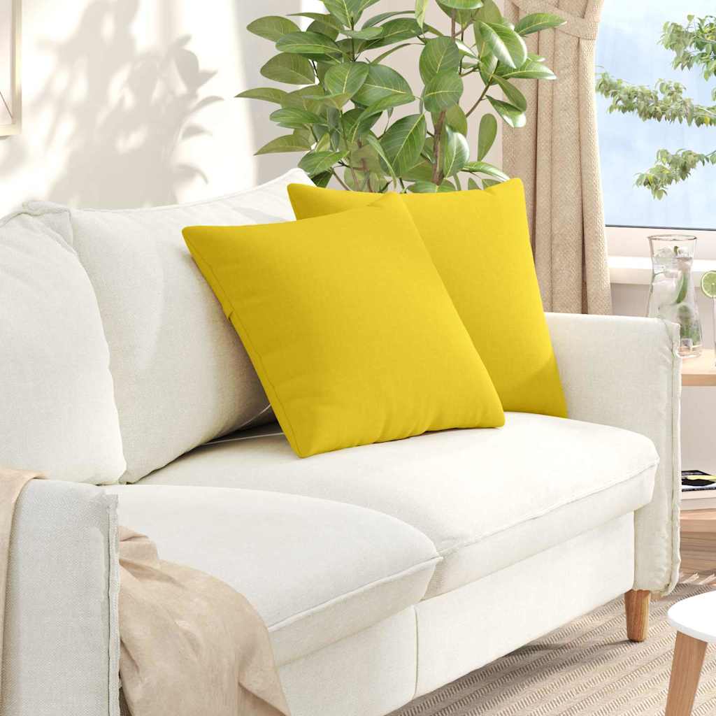 Jastučići za sofu 2 pcs Svijetlo žuta 50 x 50 cm tkanina