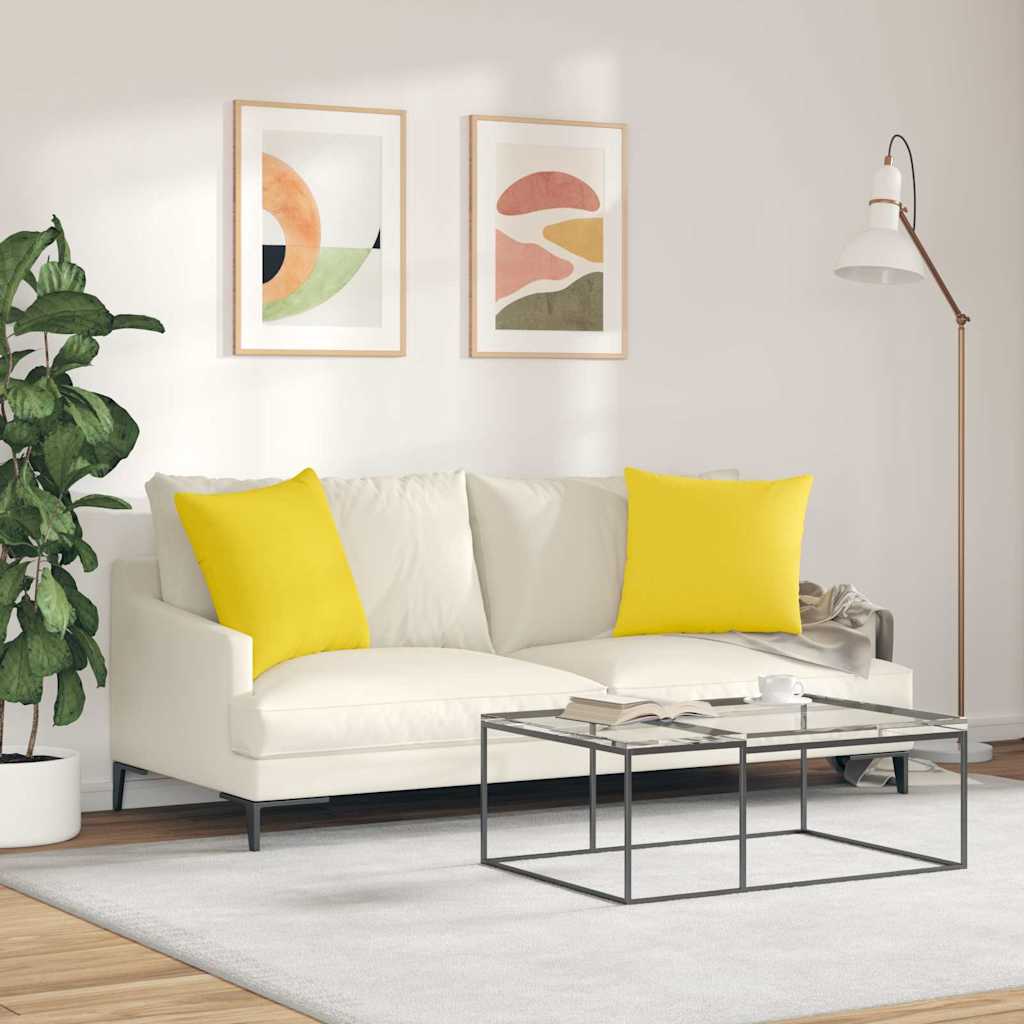 Jastučići za sofu 2 pcs Svijetlo žuta 50 x 50 cm tkanina