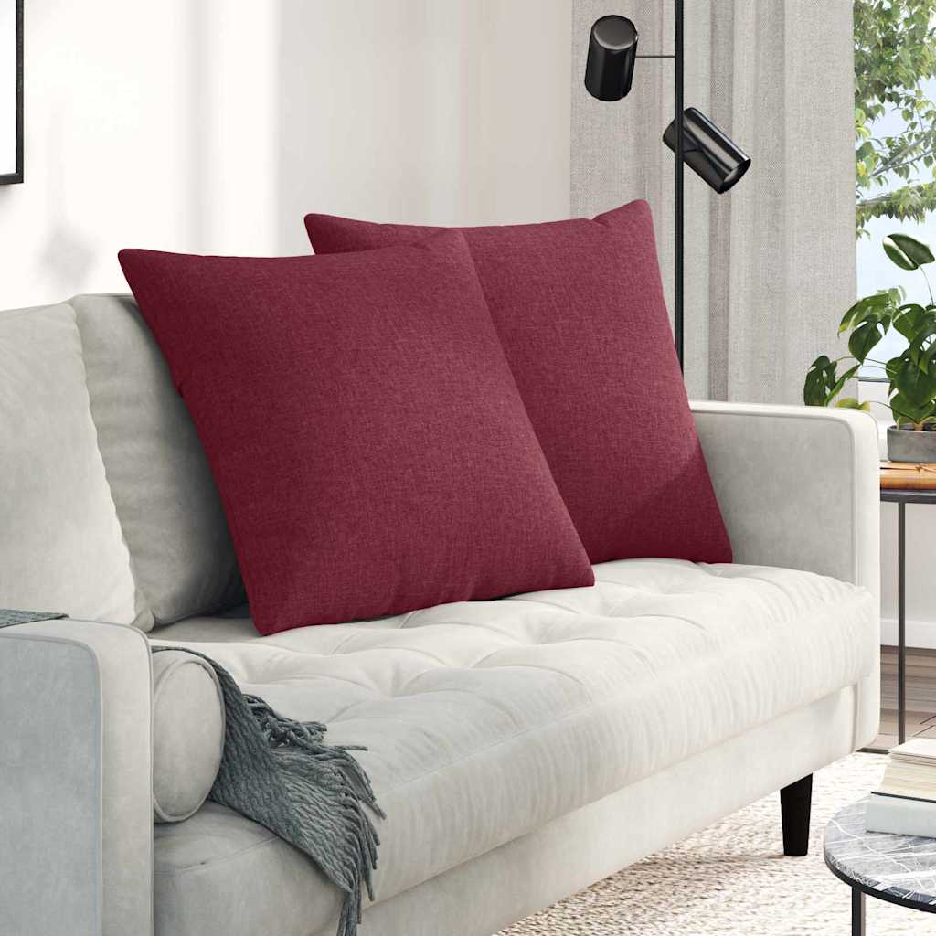 Jastučići za sofu 2 pcs Vinska crvena 60 x 60 cm tkanina