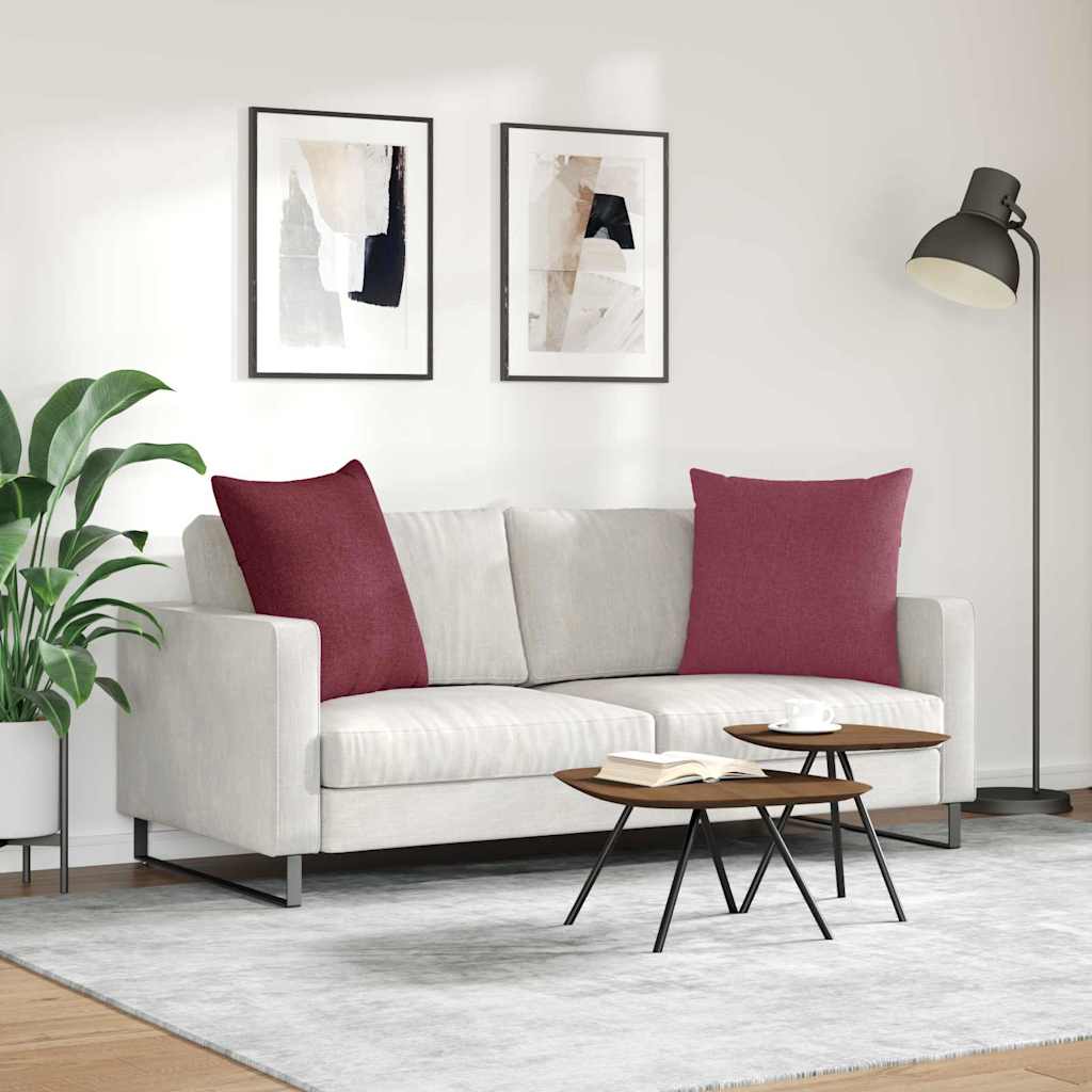 Jastučići za sofu 2 pcs Vinska crvena 60 x 60 cm tkanina
