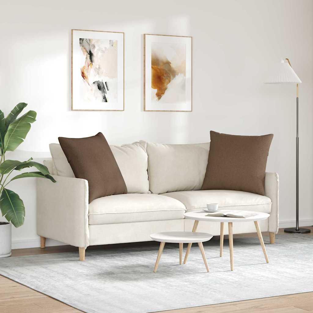 Jastučići za sofu 2 pcs Smeđa 60 x 60 cm tkanina