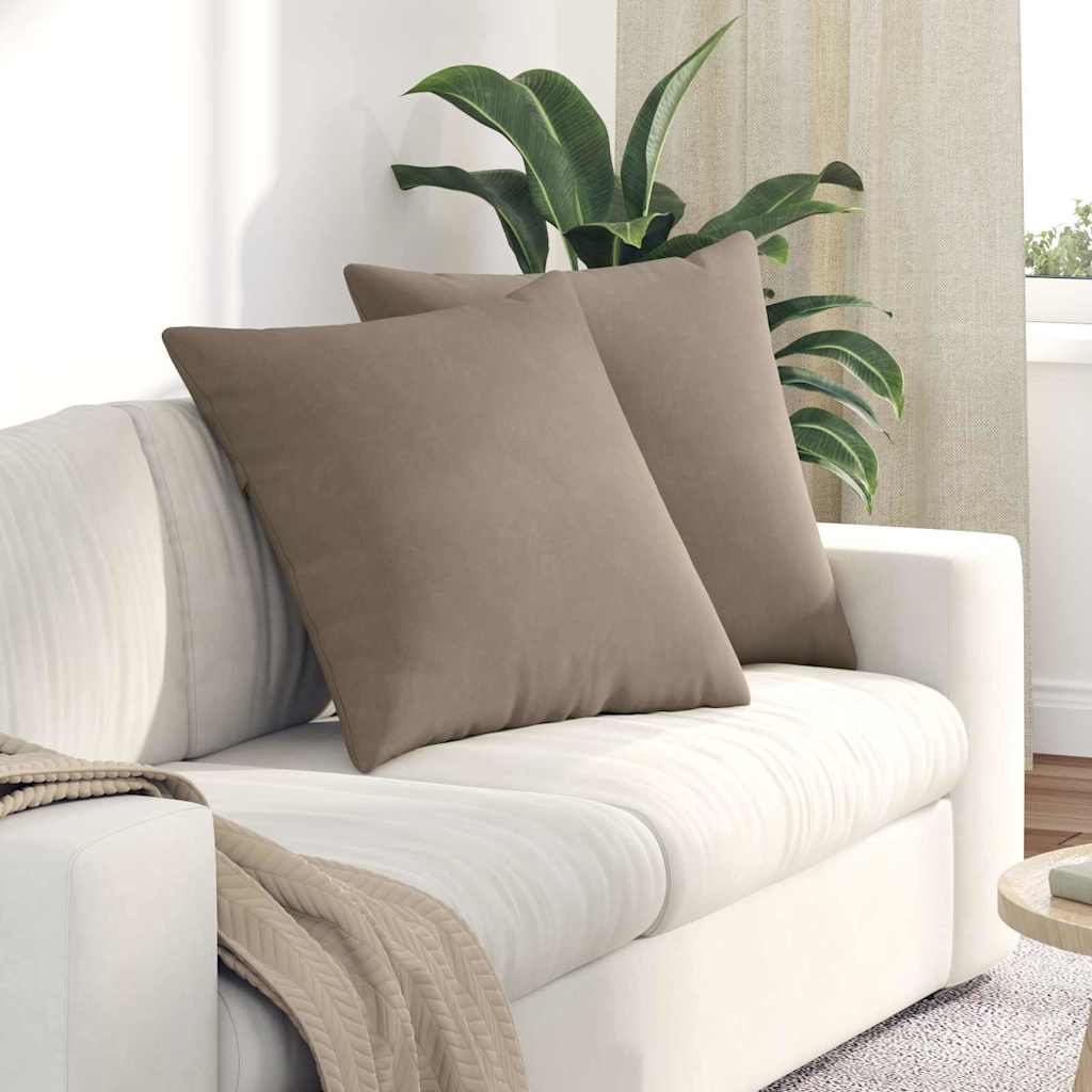 Jastučići za sofu 2 pcs Sivo-smeđa 60 x 60 cm tkanina