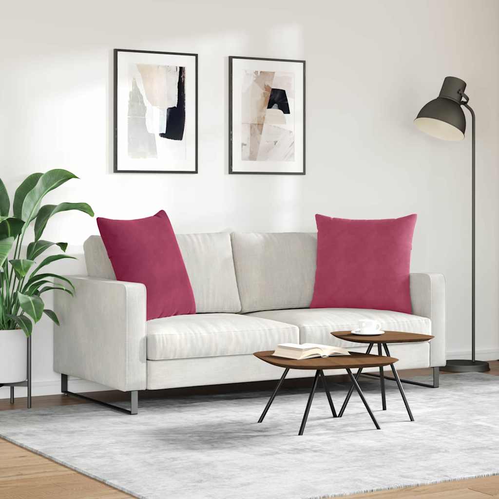 Jastučići za sofu 2 pcs Vinska crvena 80 x 80 cm